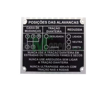Plaqueta 4 Marcha Câmbio Original